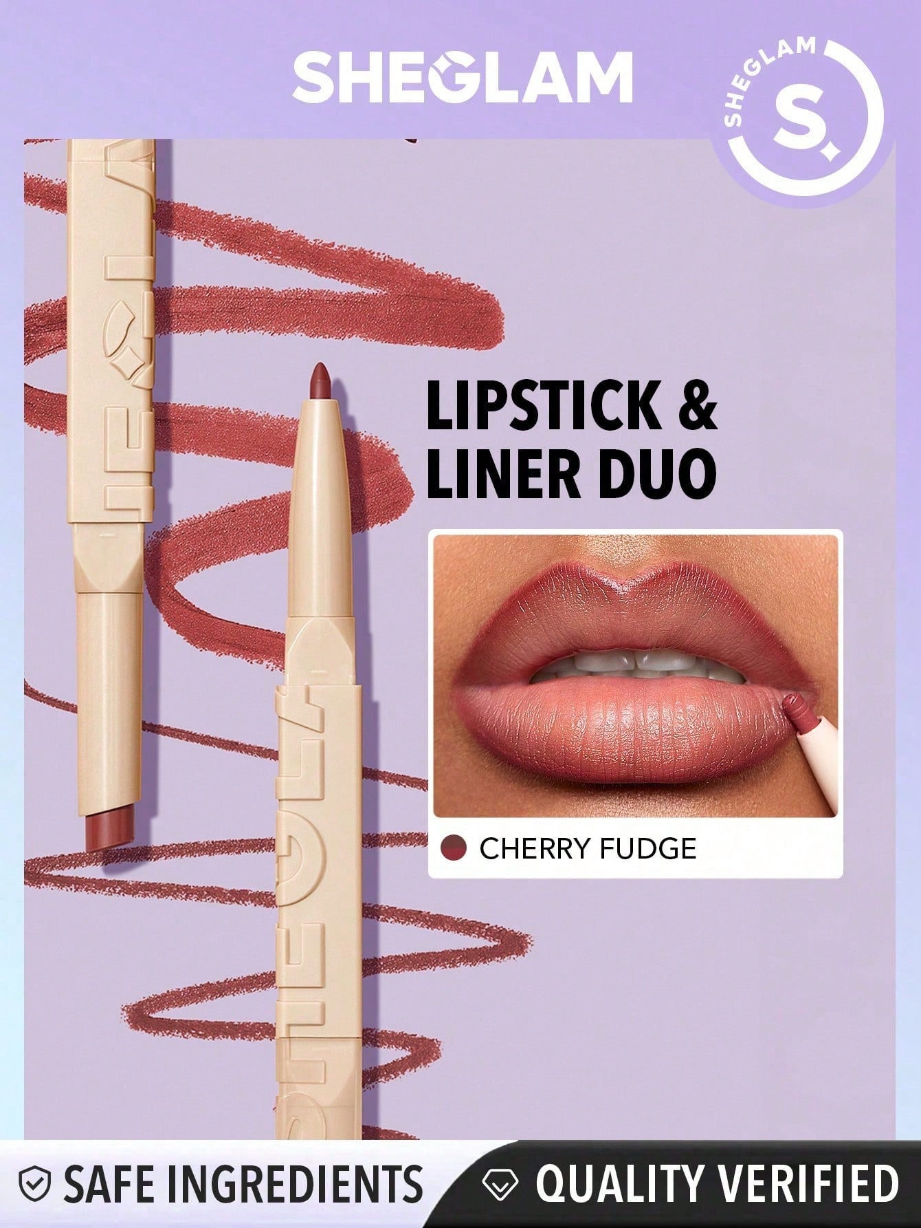  | SHEIN SHEGLAM Glam 101 Lipstick & Liner Duo | Brush | SheGlam | OneHub