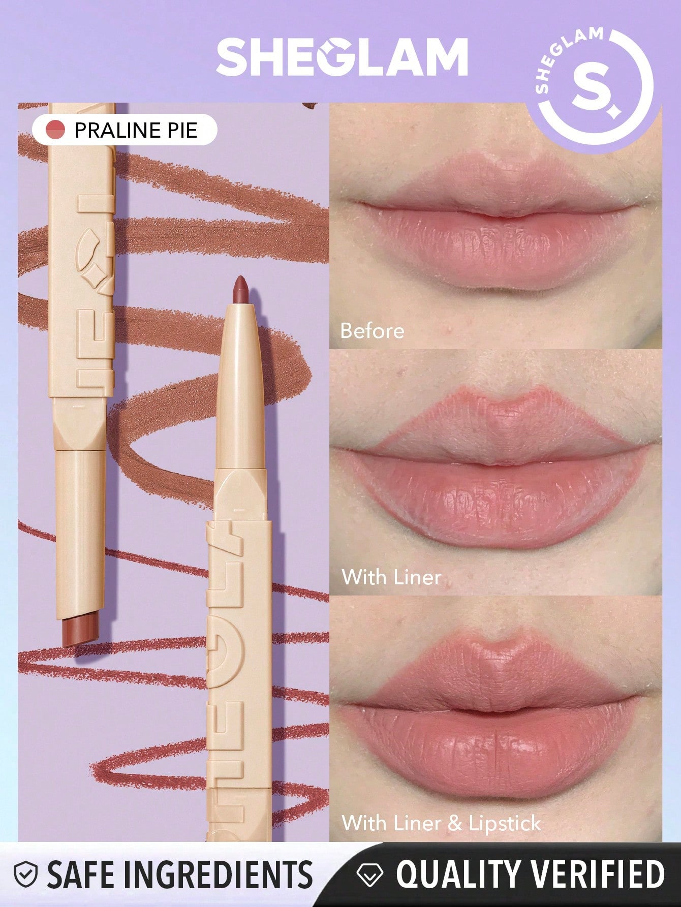  | SHEIN SHEGLAM Glam 101 Lipstick & Liner Duo | Brush | SheGlam | OneHub