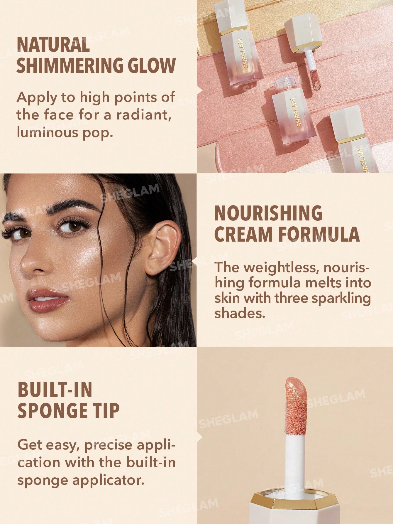  | SHEIN SHEGLAM Glow Bloom Liquid Highlighter | Brush | SheGlam | OneHub