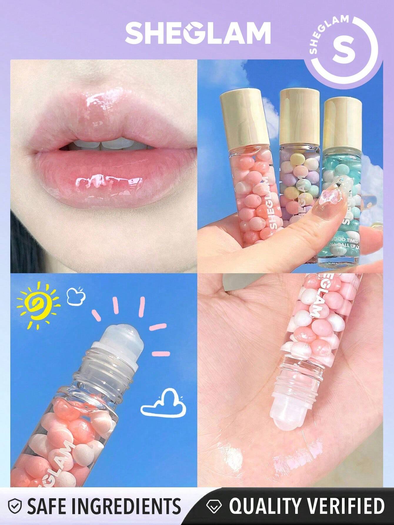  | SHEGLAM Good Times Roll Ball Lip Oil-Have A Ball  Clear Plumping Lip Care High Shine Finish Non Sticky Sleep Mask Moisturizing  Roller Ball Applicator Li Makeup | Brush | SheGlam | OneHub