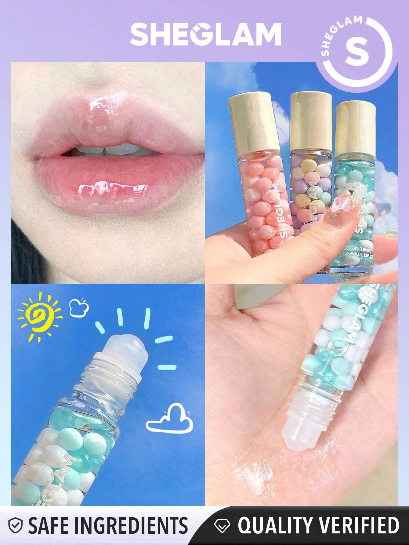  | SHEGLAM Good Times Roll Ball Lip Oil-In Full Swing  Clear Plumping Lip Care High Shine Finish Non Sticky Sleep Mask Moisturizing  Roller Ball Applicator Li Makeup | Brush | SheGlam | OneHub