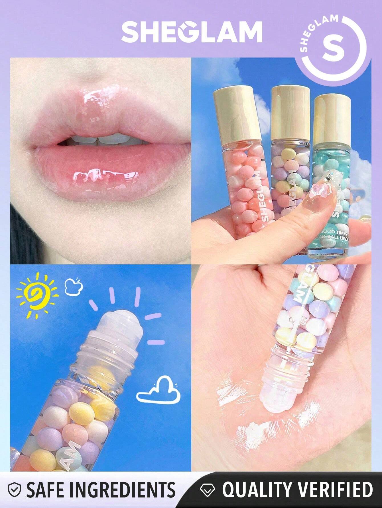  | SHEGLAM Good Times Roll Ball Lip Oil-Life's A Party  Clear Plumping Lip Care High Shine Finish Non Sticky Sleep Mask Moisturizing  Roller Ball Applicator Li Makeup | Brush | SheGlam | OneHub
