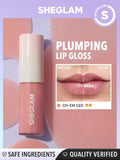  | SHEGLAM Hot Goss Plumping Lip Gloss-Oh Em Gee  Instant Volumising Tinted Lip Gloss High Shine Finish Moisturizing Lip Plumper Gloss Reduce Lip Fine Lines Non-Sticky Lip Glow Oil | Makeup | SheGlam | OneHub