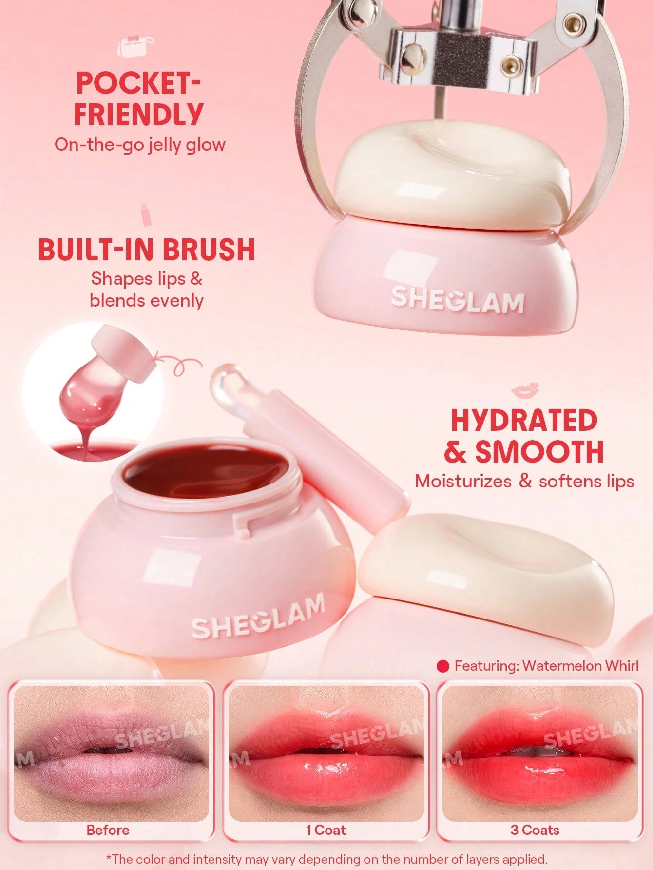  | SHEGLAM Hydra Jelly Pocket Lip Jam-Watermelon Whirl | Makeup | SheGlam | OneHub