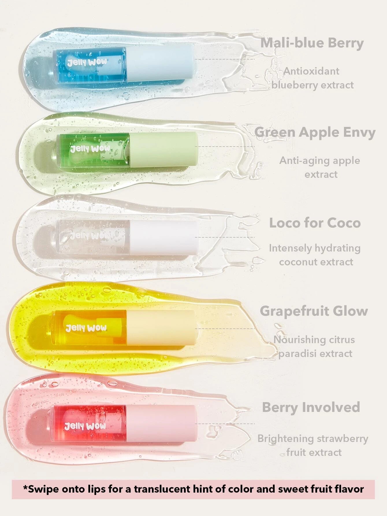 | SHEGLAM Jelly Wow Hydrating Lip Oil-Berry Involved  Moisturizing Clear Lip Gloss Plumping Non-Sticky Lip Care High Shine Finish Nourishing Strawberry Extract Liquid Lip Cosmetics | Makeup | SheGlam | OneHub