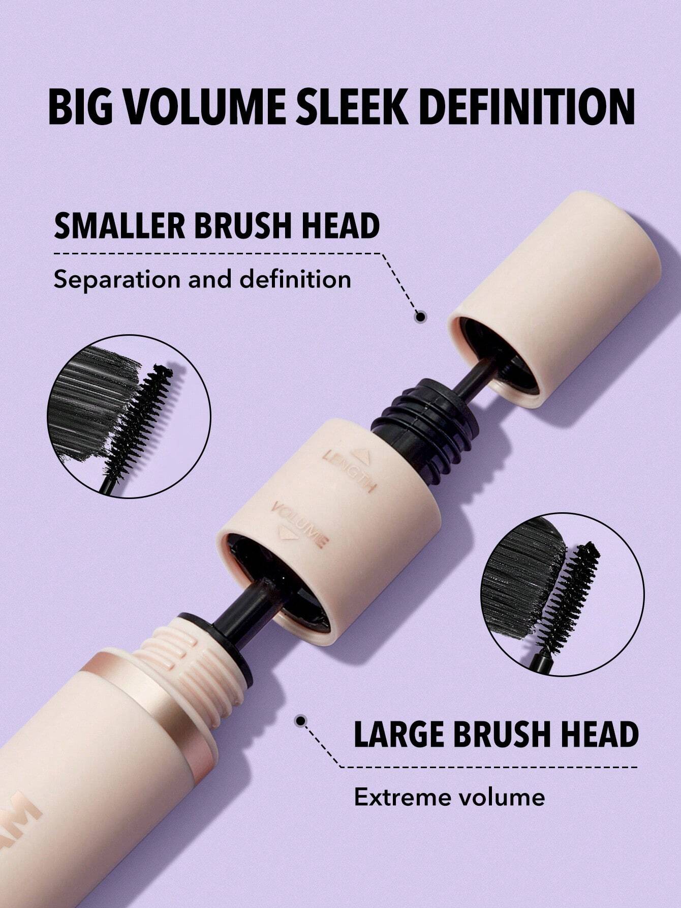  | SHEGLAM Lash Besties 2-In-1 Mascara Volumizing Double Head Brush Easy To Remove No Smudge Long-Lasting Define Thick Lengthening Volume Big Eyes Mascara | Makeup | SheGlam | OneHub