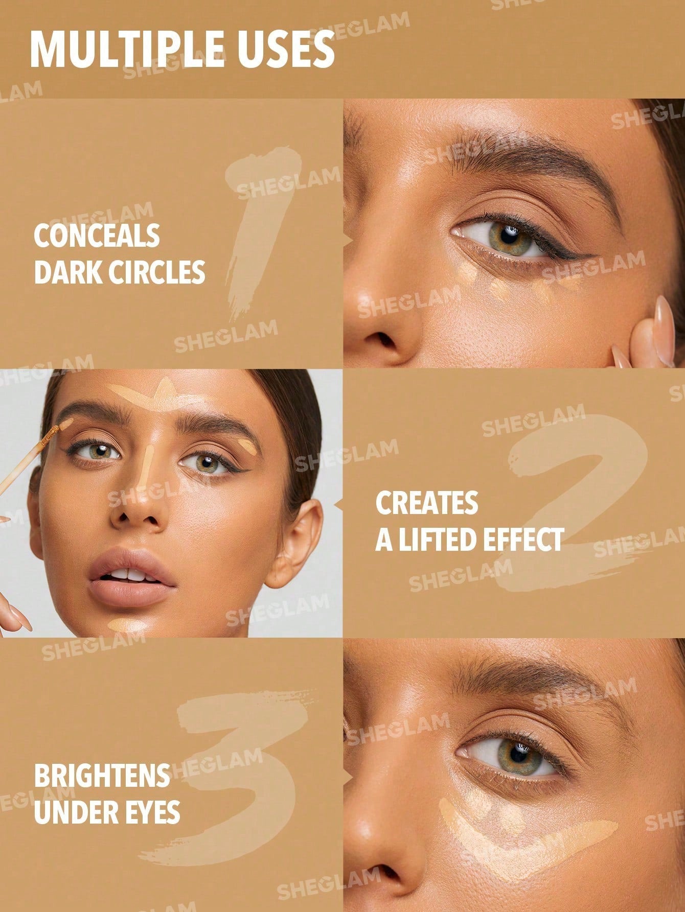  | SHEIN SHEGLAM Like Magic 12Hr Full Coverage Concealer | Brush | SheGlam | OneHub