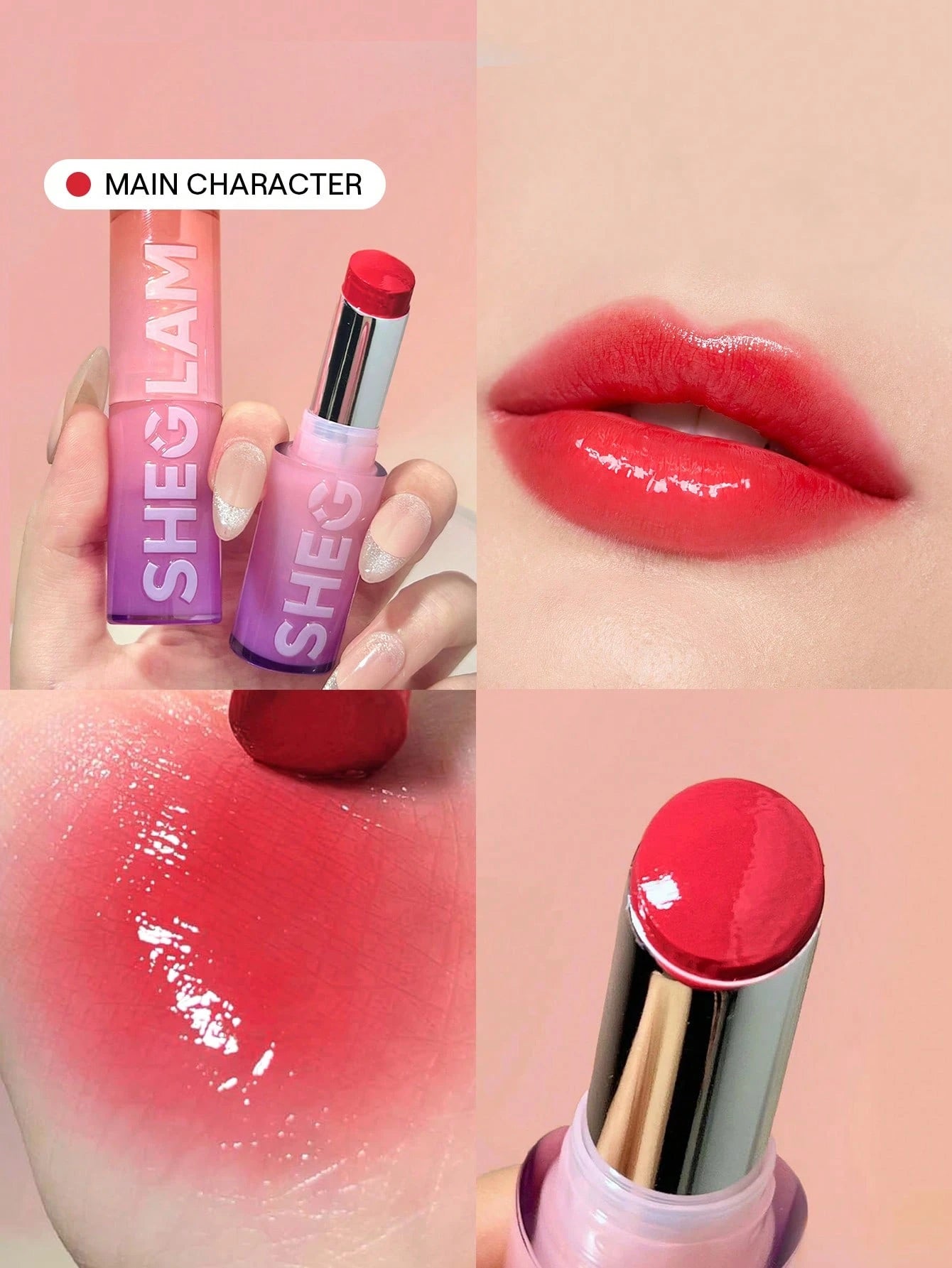 SHEGLAM Mirror Kiss High-Shine Lipstick-Main Character 12 Colors High Gloss Shine Glitter Lipstick