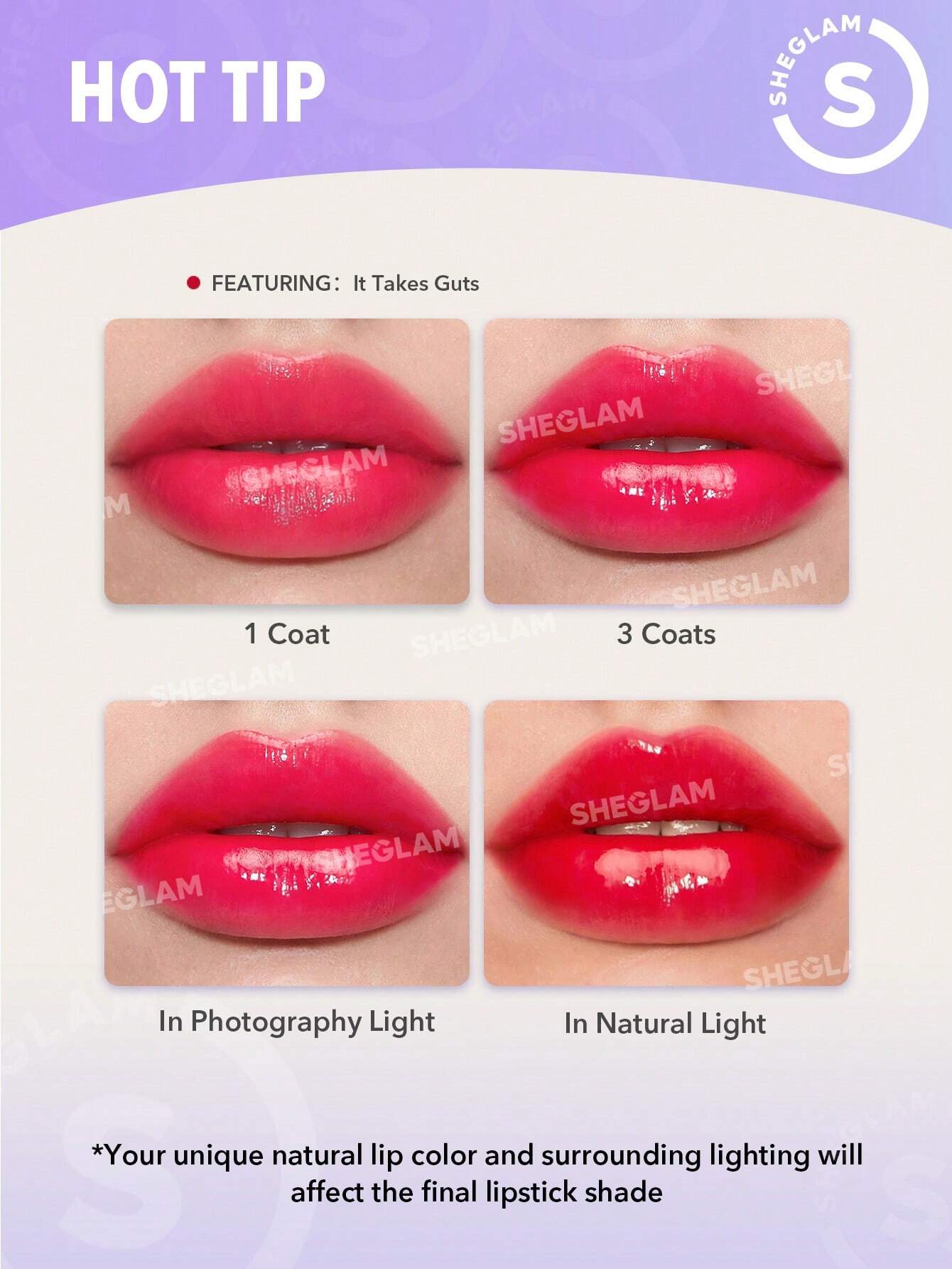  | SHEGLAM Mirror Kiss High-Shine Lipstick-Periodt 12 Colors High Gloss Shine Glitter Lipstick Moisturizing Reduce Lip Fine Lines Lip Balm Lip Makeup | Makeup | SheGlam | OneHub