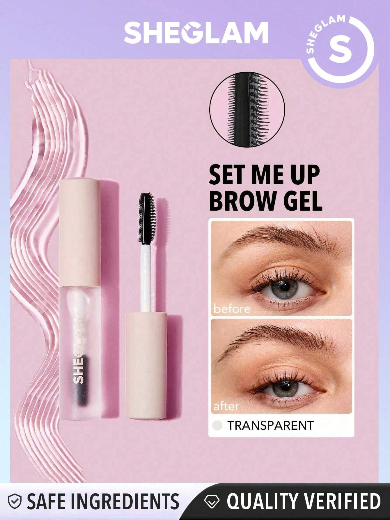  | SHEGLAM Set Me Up Brow Gel  Long Lasting Waterproof Clear Eyebrow Gel Long Wear Smudge-proof Moisturizing Eyebrow Makeup | Makeup | SheGlam | OneHub