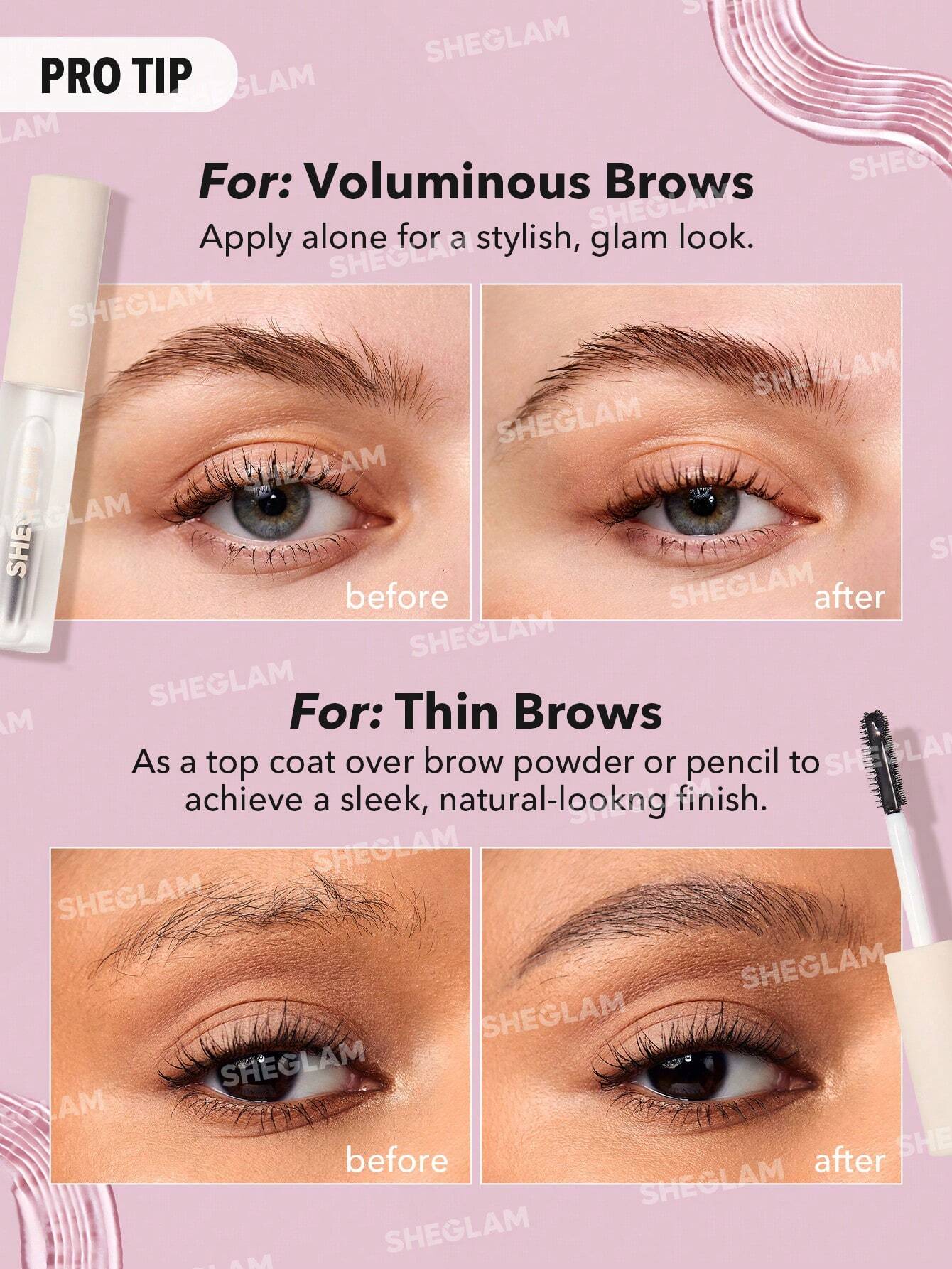  | SHEGLAM Set Me Up Brow Gel  Long Lasting Waterproof Clear Eyebrow Gel Long Wear Smudge-proof Moisturizing Eyebrow Makeup | Makeup | SheGlam | OneHub