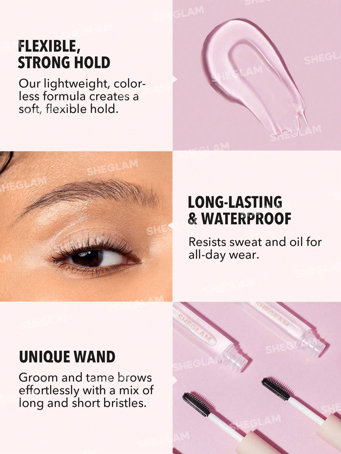  | SHEGLAM Set Me Up Brow Gel  Long Lasting Waterproof Clear Eyebrow Gel Long Wear Smudge-proof Moisturizing Eyebrow Makeup | Makeup | SheGlam | OneHub