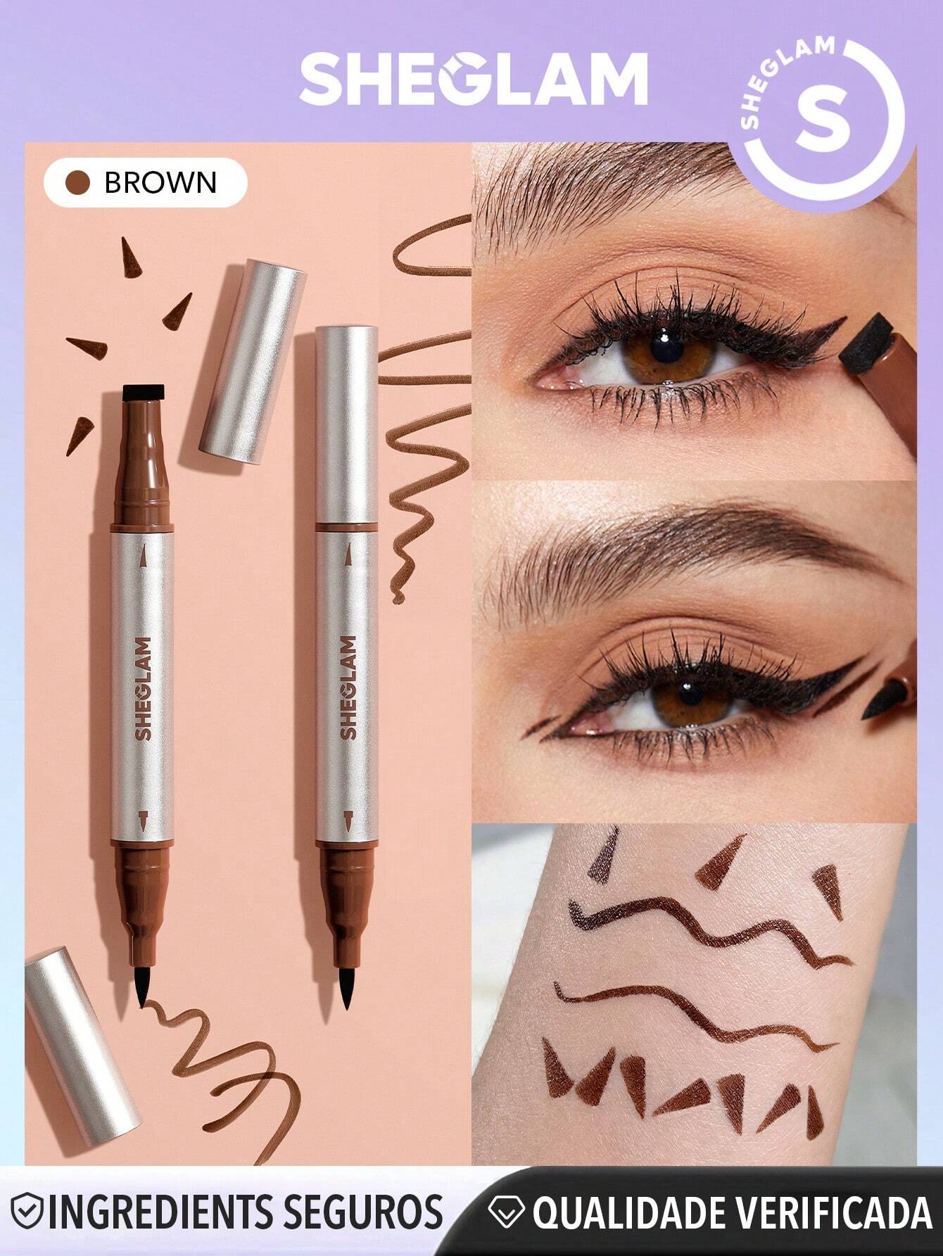  | SHEGLAM Wing It Waterproof Liner Duo-Brown Highly Pigmented Matte Eyeliner Pencil Quick Drying Ultra-Fine Waterproof And Sweatproof 3 Colors Beginner Blendable Smooth Eye Make Up Henna | Brush | SheGlam | OneHub