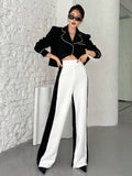 SHEIN Neu Two Tone Wide Leg Pants