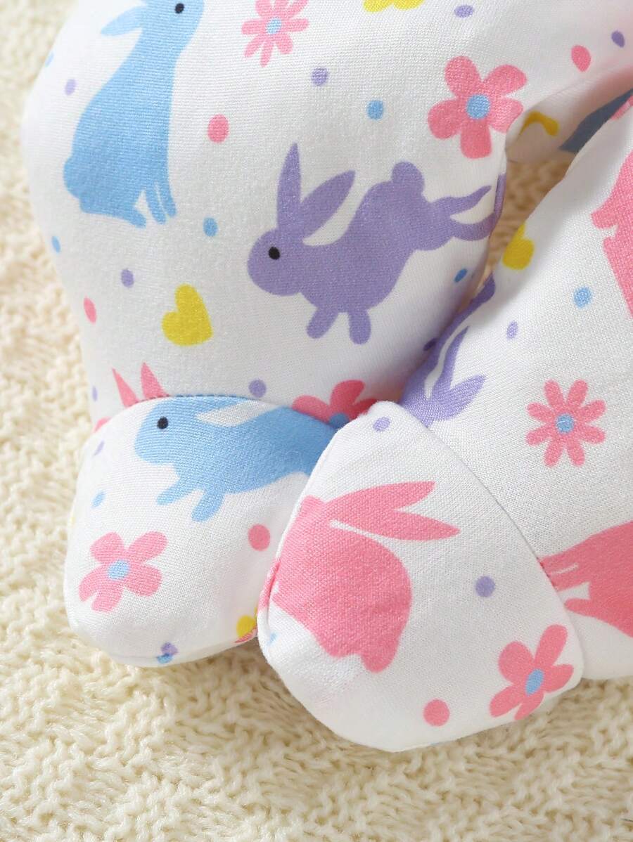  | SHEIN 2pcs Baby Girls' Minimalist Rabbit Print Long Sleeve Top And Pants Home Outfit | Bodysuit | Shein | OneHub