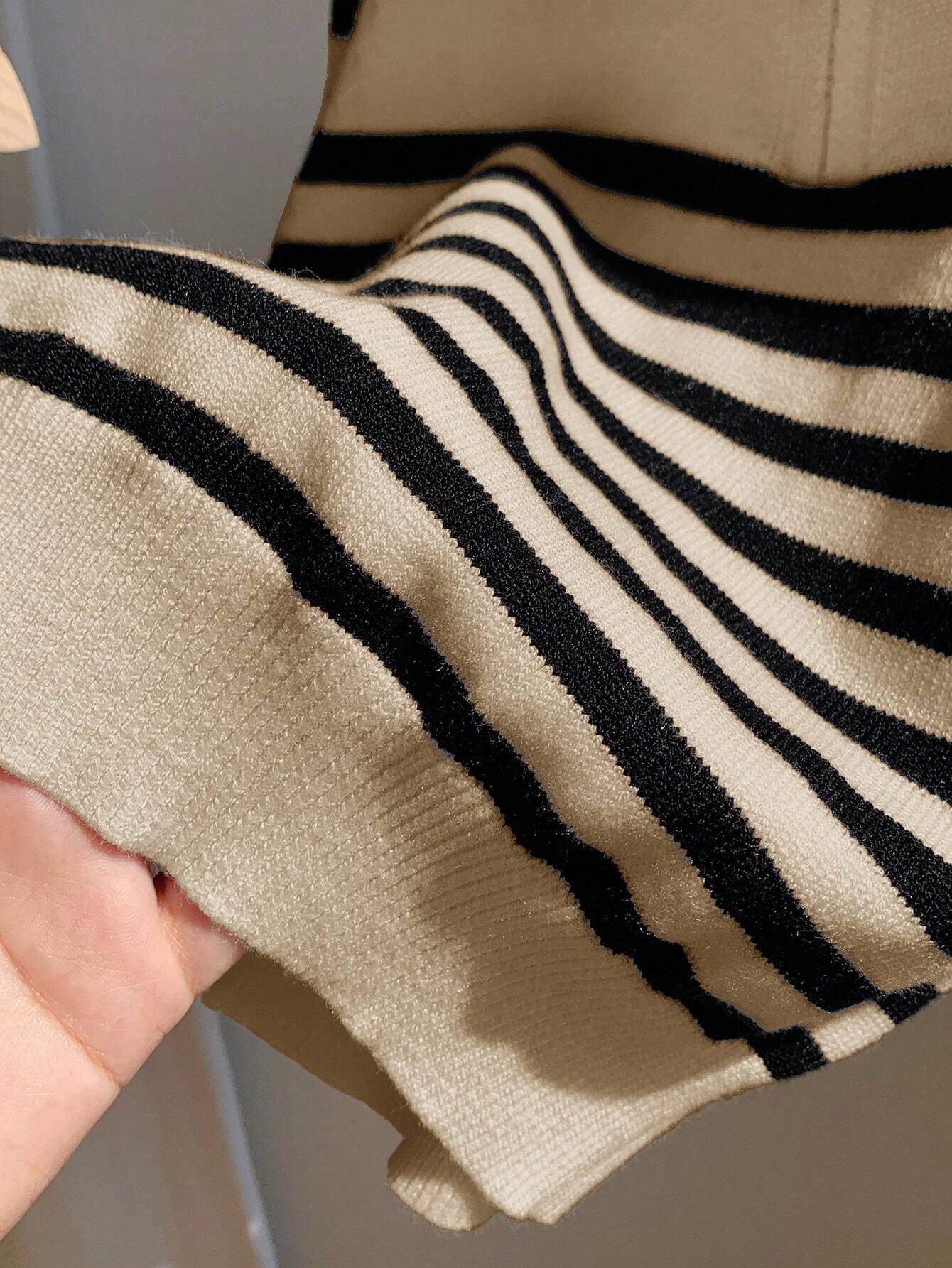 SHEIN 2pcs Set Baby Boy/Girl Casual Sports Chic Preppy All-Match Solid Color Polo Collar Half-Zip Sweater & White Knitted Pants Suit,In Fall/Winter