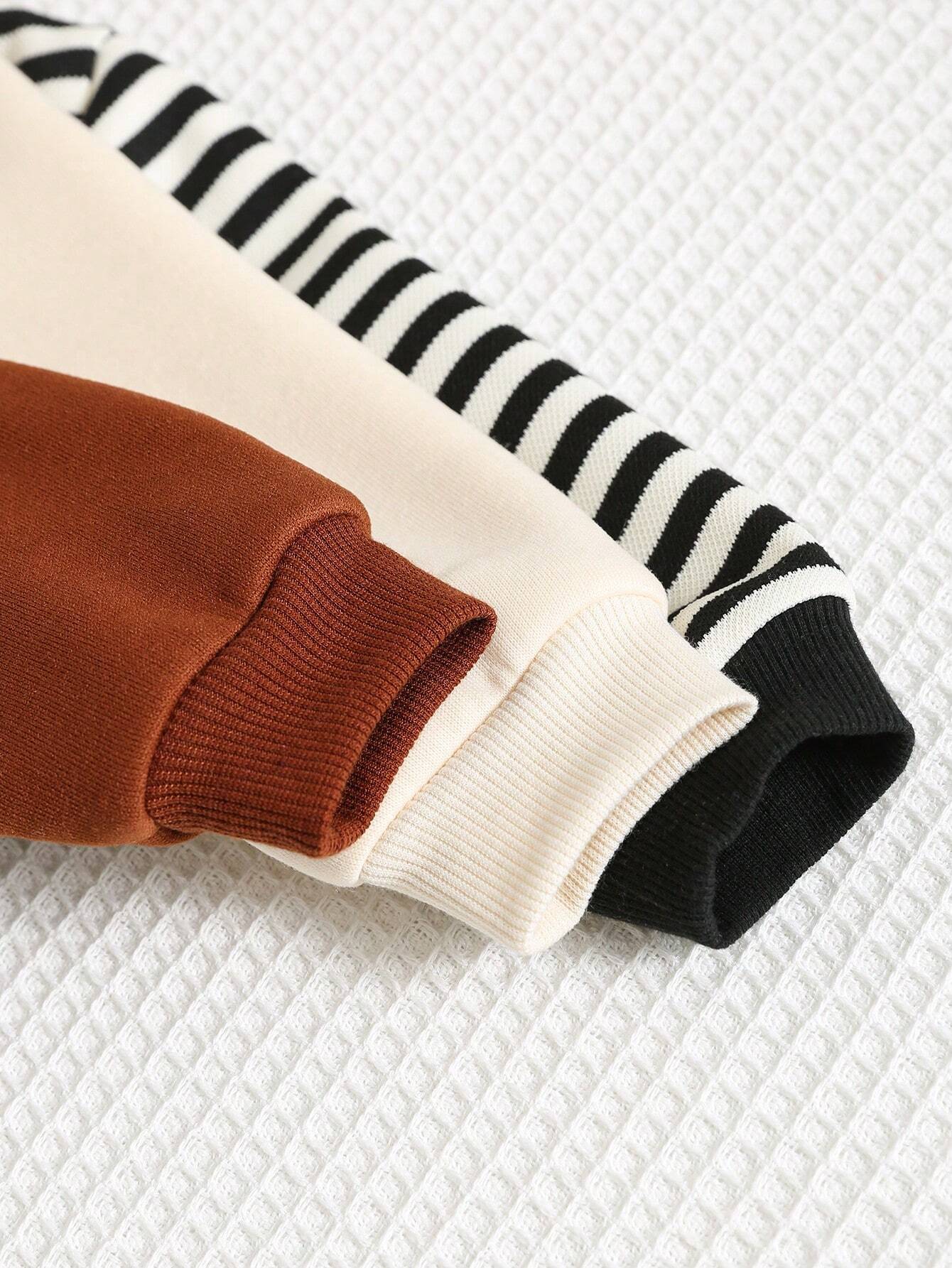  | SHEIN 3pcs/Set Baby Boys/Girls Cartoon, Striped, Solid Color Hoodies Set, Suitable For Autumn & Winter Outings | Dress | Shein | OneHub