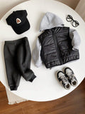  | SHEIN 3pcs/Set Baby Boys Casual Winter Thickened Velvet Lined Black Vest With Hood | Romper | Shein | OneHub