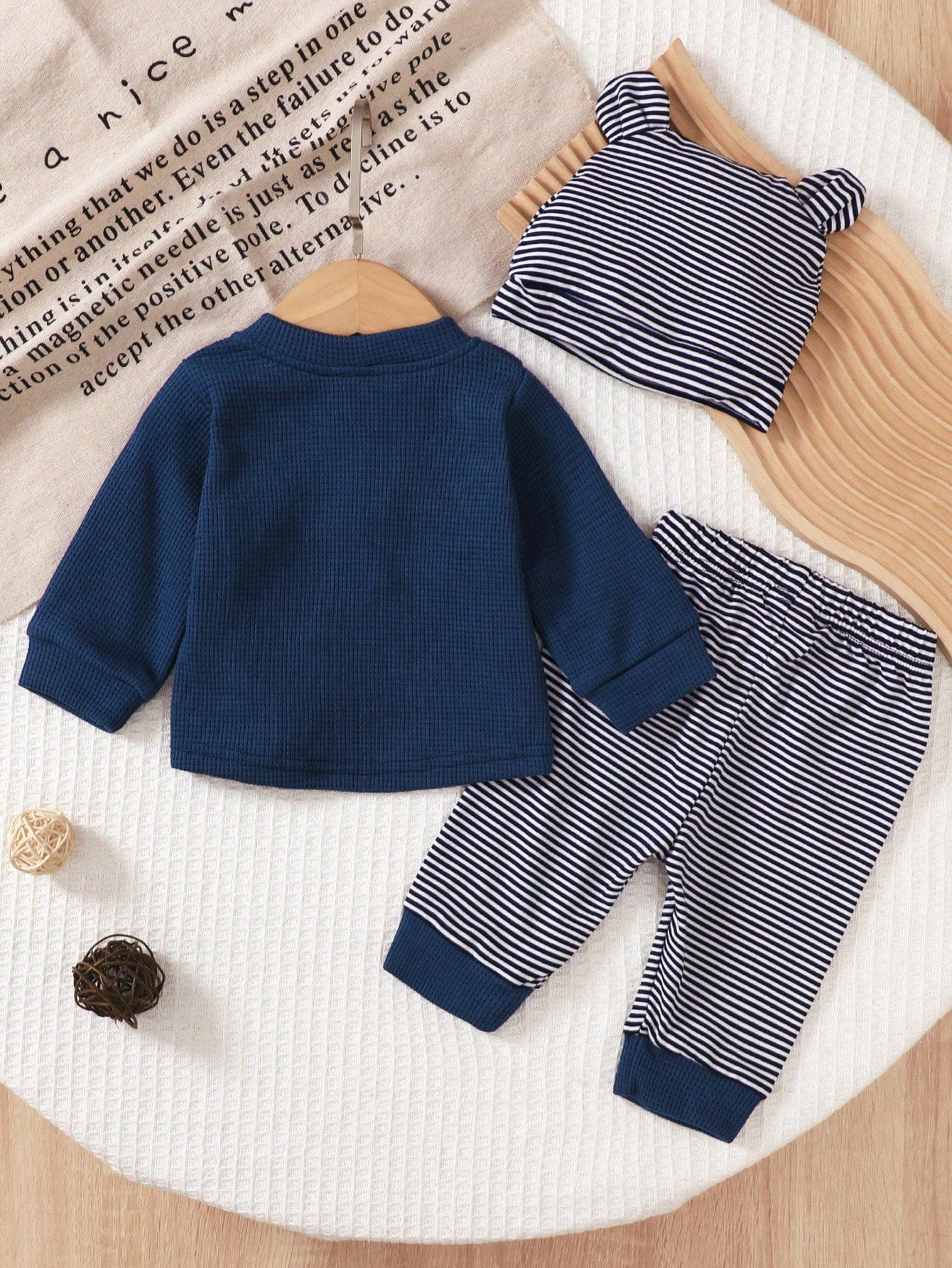  | SHEIN 3pcs/Set Newborn Baby Boy Blue Long Sleeve Top | Bodysuit | Shein | OneHub
