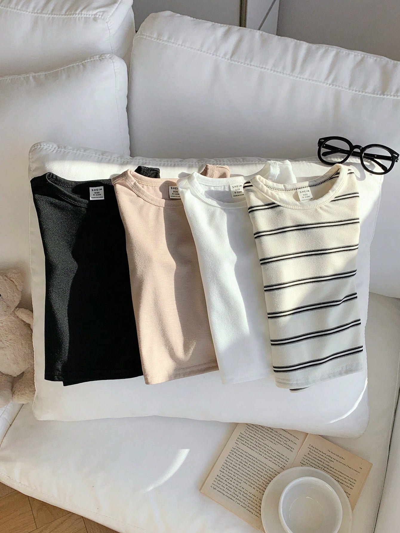  | SHEIN 4pcs/Set Cute Baby Boy & Baby Girl Casual Versatile Knit Stretchy Striped Long Sleeve Tops, Suitable For Indoor & Outdoor, Spring/Summer | Dress | Shein | OneHub