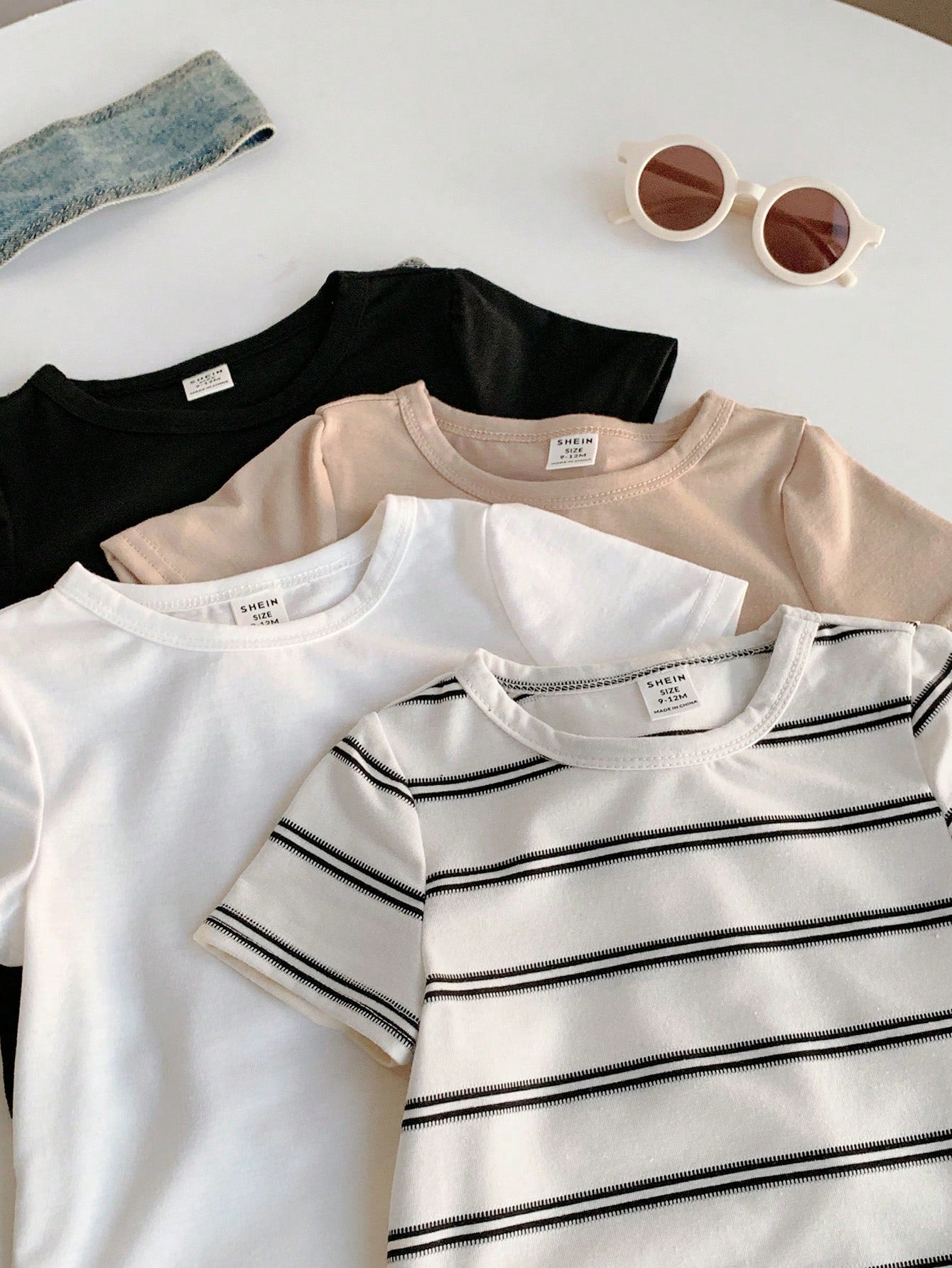  | SHEIN 4pcs/Set Cute Baby Boy & Baby Girl Casual Versatile Knit Stretchy Striped Long Sleeve Tops, Suitable For Indoor & Outdoor, Spring/Summer | Dress | Shein | OneHub