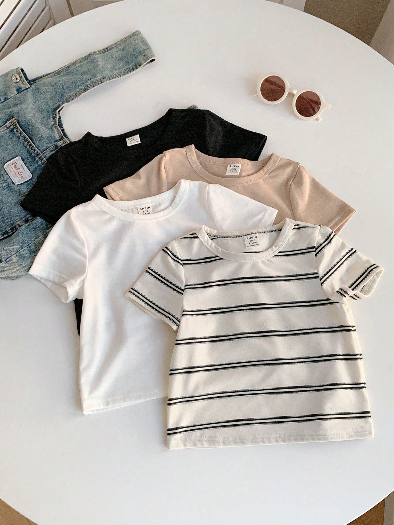  | SHEIN 4pcs/Set Cute Baby Boy & Baby Girl Casual Versatile Knit Stretchy Striped Long Sleeve Tops, Suitable For Indoor & Outdoor, Spring/Summer | Dress | Shein | OneHub