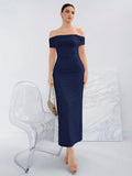  | SHEIN Aloruh Solid Color Off-Shoulder Knitted Elegant Summer Dress | Dress | Shein | OneHub