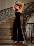  | SHEIN BAE Contrast Trim Velvet Tube Jumpsuit | Jumpsuit | Shein | OneHub