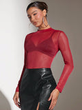  | SHEIN BAE Women's Sheer Mesh Top | Top | Shein | OneHub