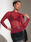  | SHEIN BAE Women's Sheer Mesh Top | Top | Shein | OneHub