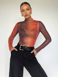  | SHEIN BIZwear Mock Neck Sheer Mesh Top Without Bra | Top | Shein | OneHub