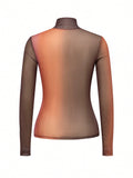  | SHEIN BIZwear Mock Neck Sheer Mesh Top Without Bra | Top | Shein | OneHub