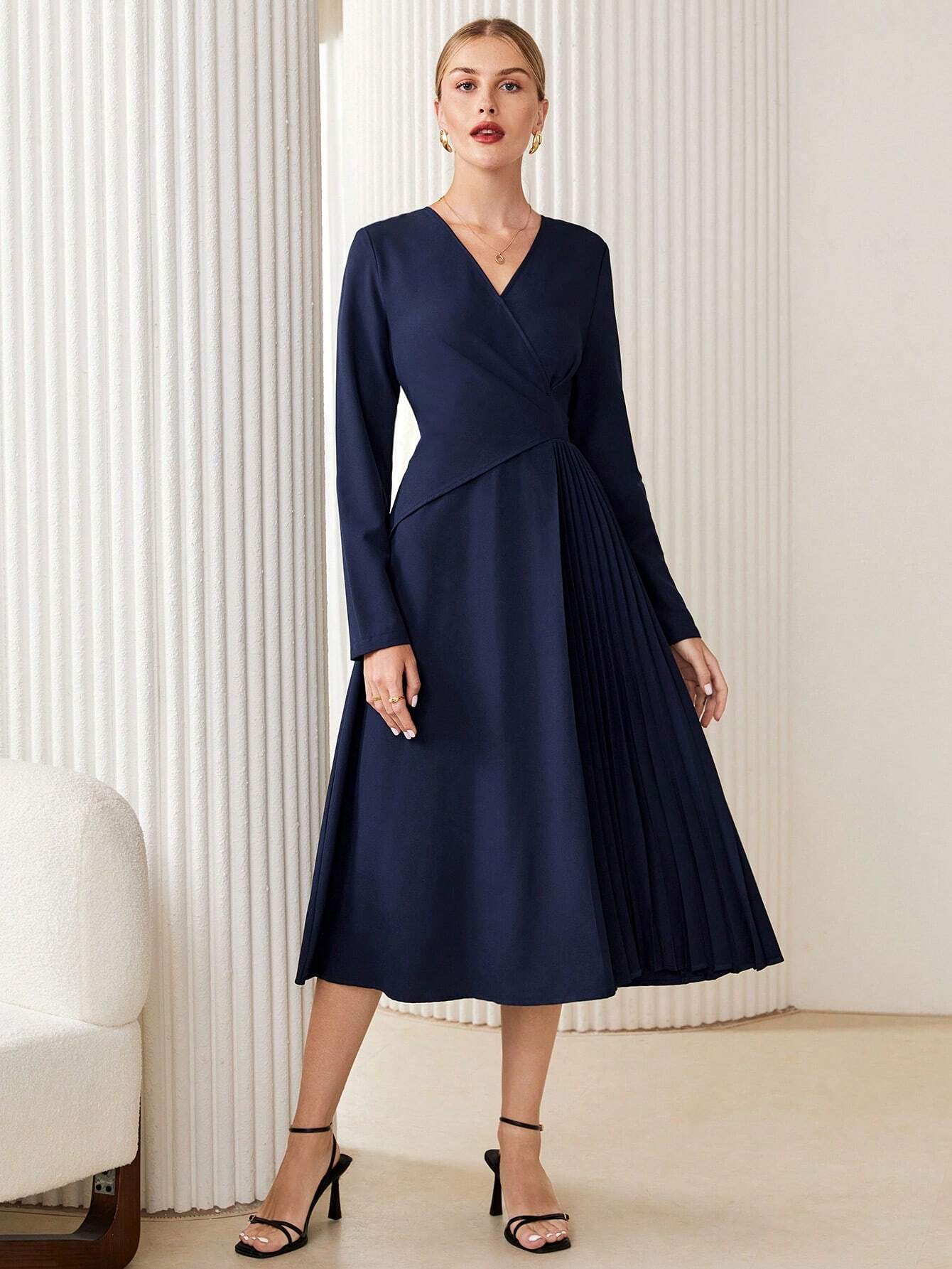  | SHEIN BIZwear Surplice Neck Pleated Hem Dress | Dress | Shein | OneHub