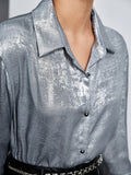  | SHEIN BIZwear Women's Solid Color Textured Long Sleeve Shirt | T-shirt | Shein | OneHub