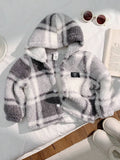 | SHEIN Baby Boy/Girl Soft & Comfortable Fleece Patch Print Hooded Jacket, Casual & Warm Windbreaker For Fall & Winter | Dress | Shein | OneHub