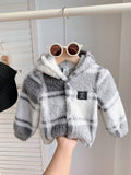  | SHEIN Baby Boy/Girl Soft & Comfortable Fleece Patch Print Hooded Jacket, Casual & Warm Windbreaker For Fall & Winter | Dress | Shein | OneHub