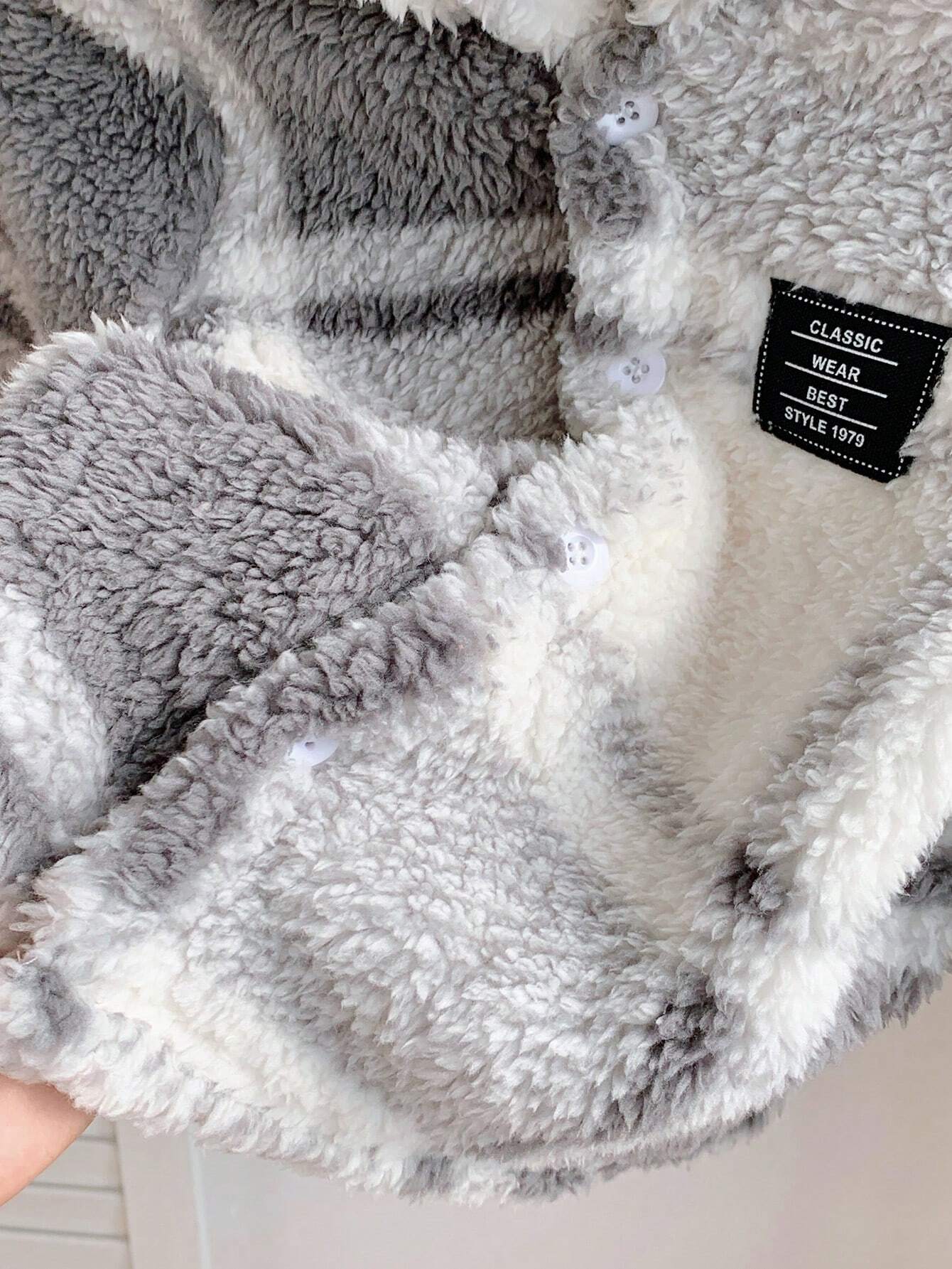  | SHEIN Baby Boy/Girl Soft & Comfortable Fleece Patch Print Hooded Jacket, Casual & Warm Windbreaker For Fall & Winter | Dress | Shein | OneHub