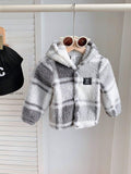  | SHEIN Baby Boy/Girl Soft & Comfortable Fleece Patch Print Hooded Jacket, Casual & Warm Windbreaker For Fall & Winter | Dress | Shein | OneHub