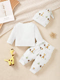  | SHEIN Baby Boy 3pcs Set: Adorable Hat, Long Sleeve Top And Fashionable Casual Pants | dress | Shein | OneHub