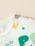  | SHEIN Baby Boy Cartoon Dinosaur Print Tee & Striped Overall Romper | Dress | Shein | OneHub