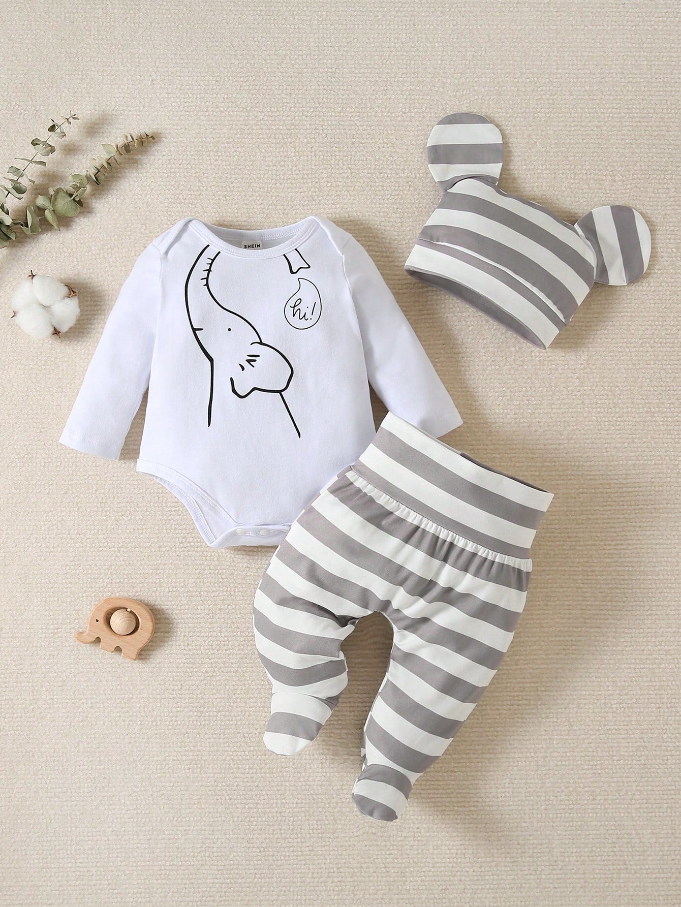  | SHEIN Baby Boy Cartoon Graphic Bodysuit & Striped Footed Pants | Bodysuit | Shein | OneHub