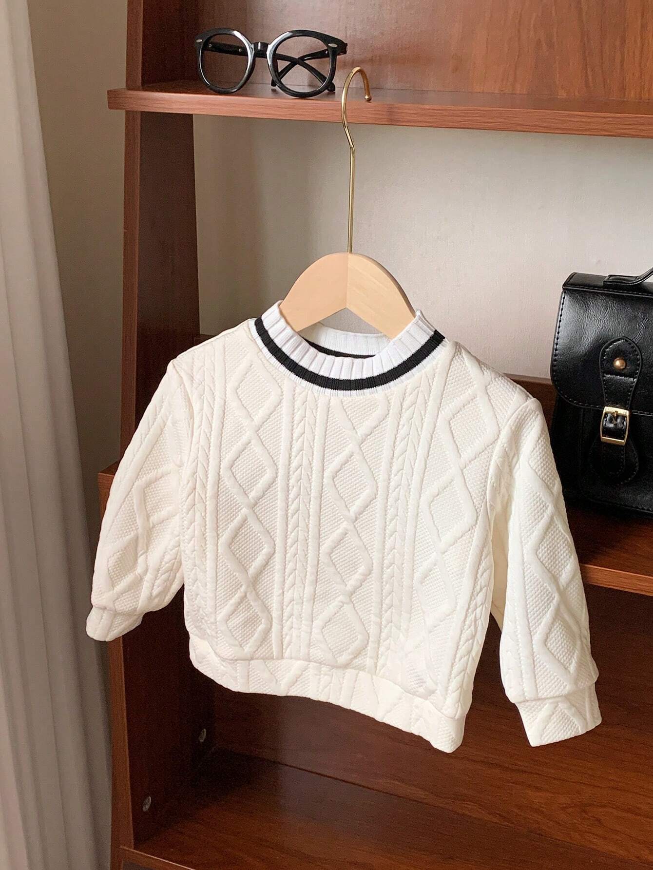  | SHEIN Baby Boy Casual Rhombus Plaid Splice Long Sleeve Sweatshirt, Suitable For Fall And Winter | Dress | Shein | OneHub