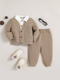  | SHEIN Baby Boy Contrast Collar 2 In1 Sweatshirt & Sweatpants | Dress | Shein | OneHub