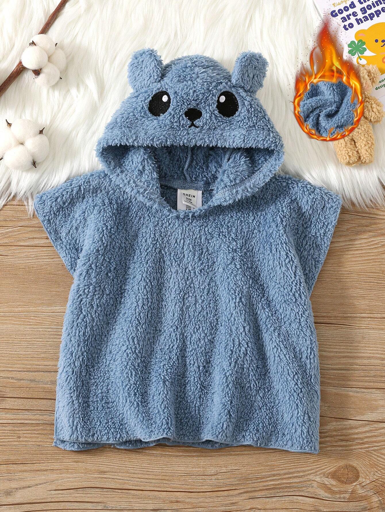  | SHEIN Baby Boy Hooded Bathrobe Swim Robe With Embroidered 3D Ear, Fleece One-Piece Garment For Autumn & Winter | Dress | Shein | OneHub
