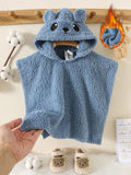  | SHEIN Baby Boy Hooded Bathrobe Swim Robe With Embroidered 3D Ear, Fleece One-Piece Garment For Autumn & Winter | Dress | Shein | OneHub