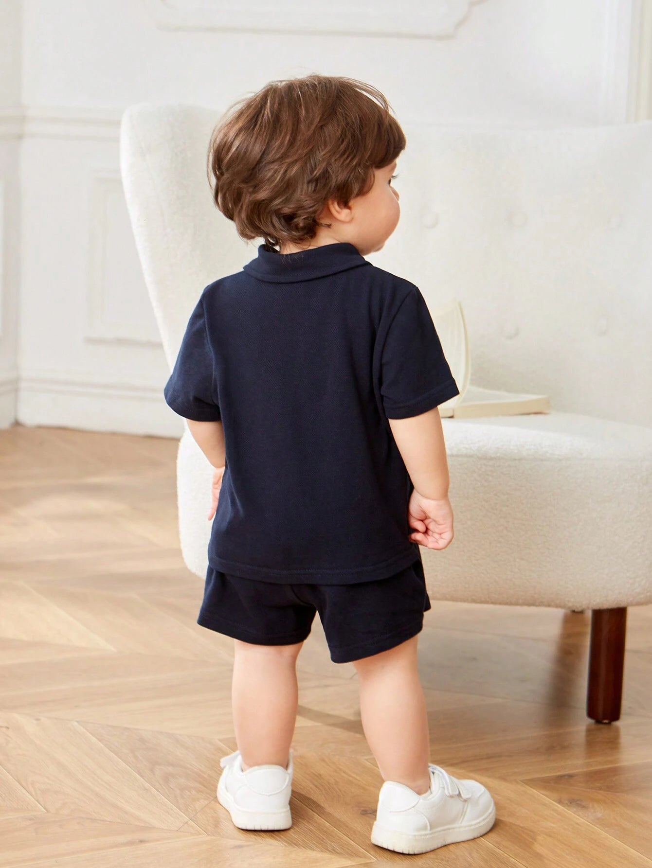  | SHEIN Baby Boy's Casual Colorblock Short Sleeve Polo Shirt And Elastic Waist Shorts Set | Dress | Shein | OneHub
