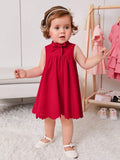  | SHEIN Baby Girl Bow Front Laser Cut Out Scallop Trim Dress | Dress | Shein | OneHub