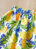  | SHEIN Baby Girl Lemon Print Sleeveless Crop Top And Mini Skirt Set, Summer Vacation | Dress | Shein | OneHub