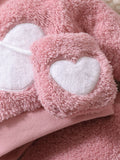  | SHEIN Baby Girl Newborn Heart Embroidery Teddy Pullover & Pants & Bag | Dress | Shein | OneHub