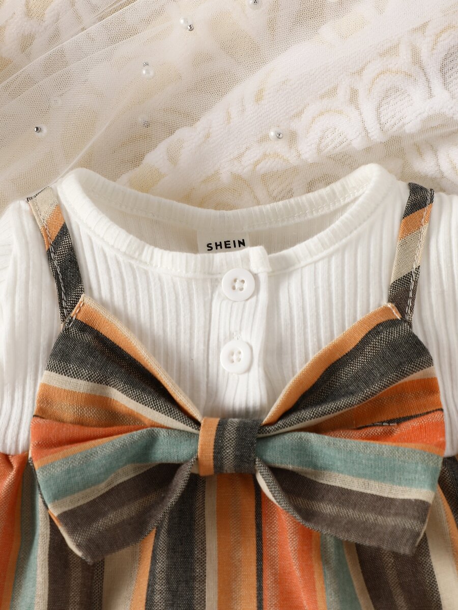  | SHEIN Baby Girl Newborn Plaid Bow Front 2 In 1 Dress With Headband | Dress | Shein | OneHub